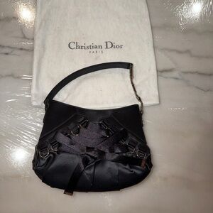 Dior Black Satin Shoulder Bag